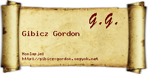 Gibicz Gordon névjegykártya